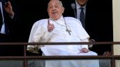 Pope Francis greeted well-wishers from a small balcony at Rome’s Gemelli Hospital, where he has spent the past five weeks recovering.