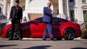 The event featured multiple Tesla models the president was checking out with the intention of buying one of them.