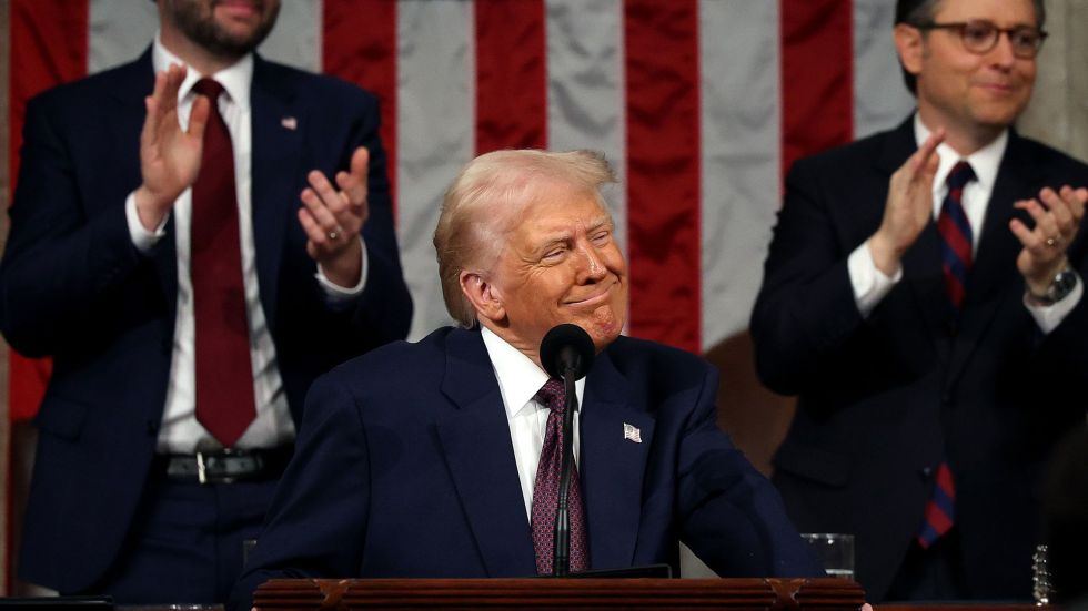 President Donald Trump delivered an address to Congress touting his crackdown on immigration, tariffs and government spending.